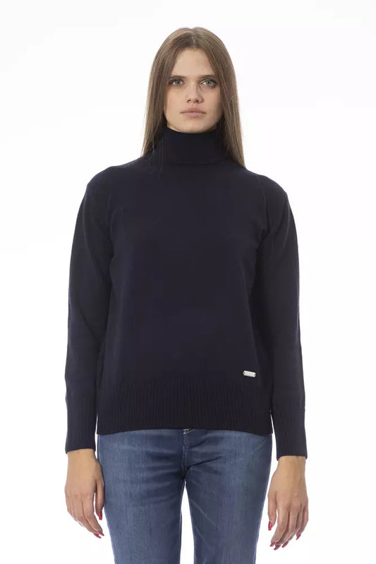 Elegant Blue Turtleneck Sweater