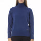 Elegant Turtleneck Sweater - Blue Wool-Cashmere Blend