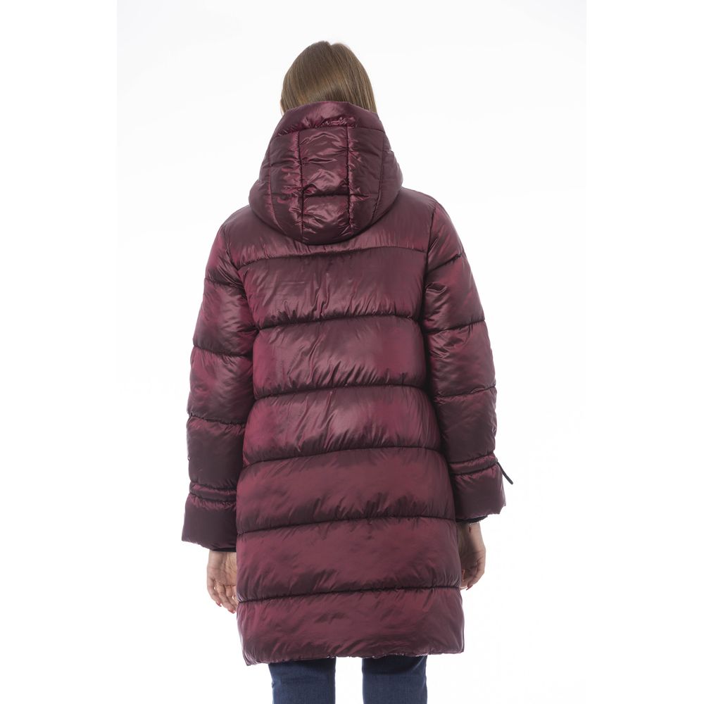 Elegant Burgundy Long Down Jacket