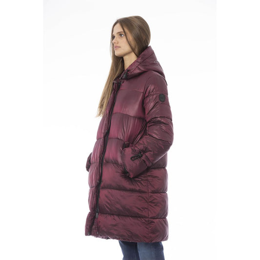 Elegant Burgundy Long Down Jacket