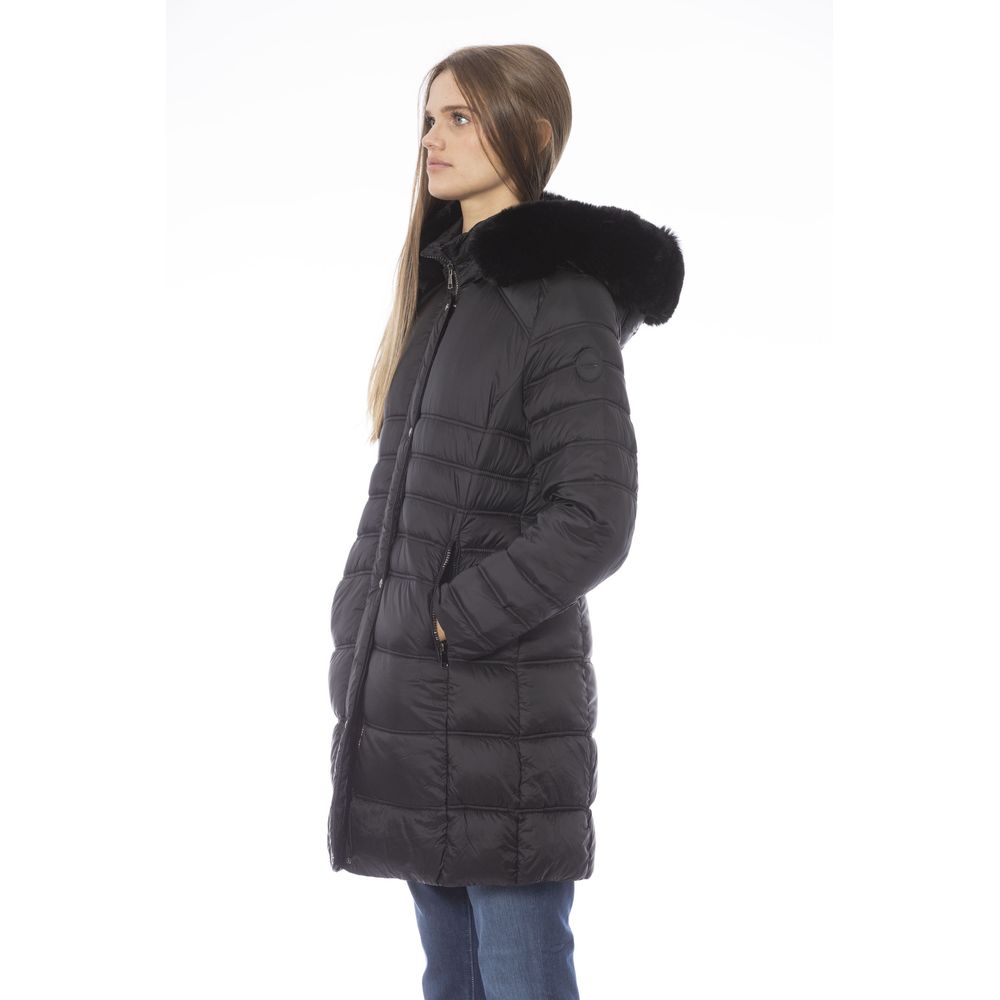 Chic Black Polyester Down Jacket