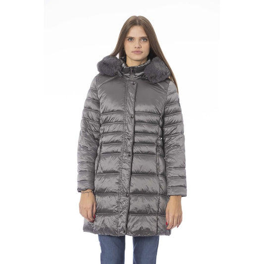 Elegant Gray Down Jacket for Sophisticated Warmth