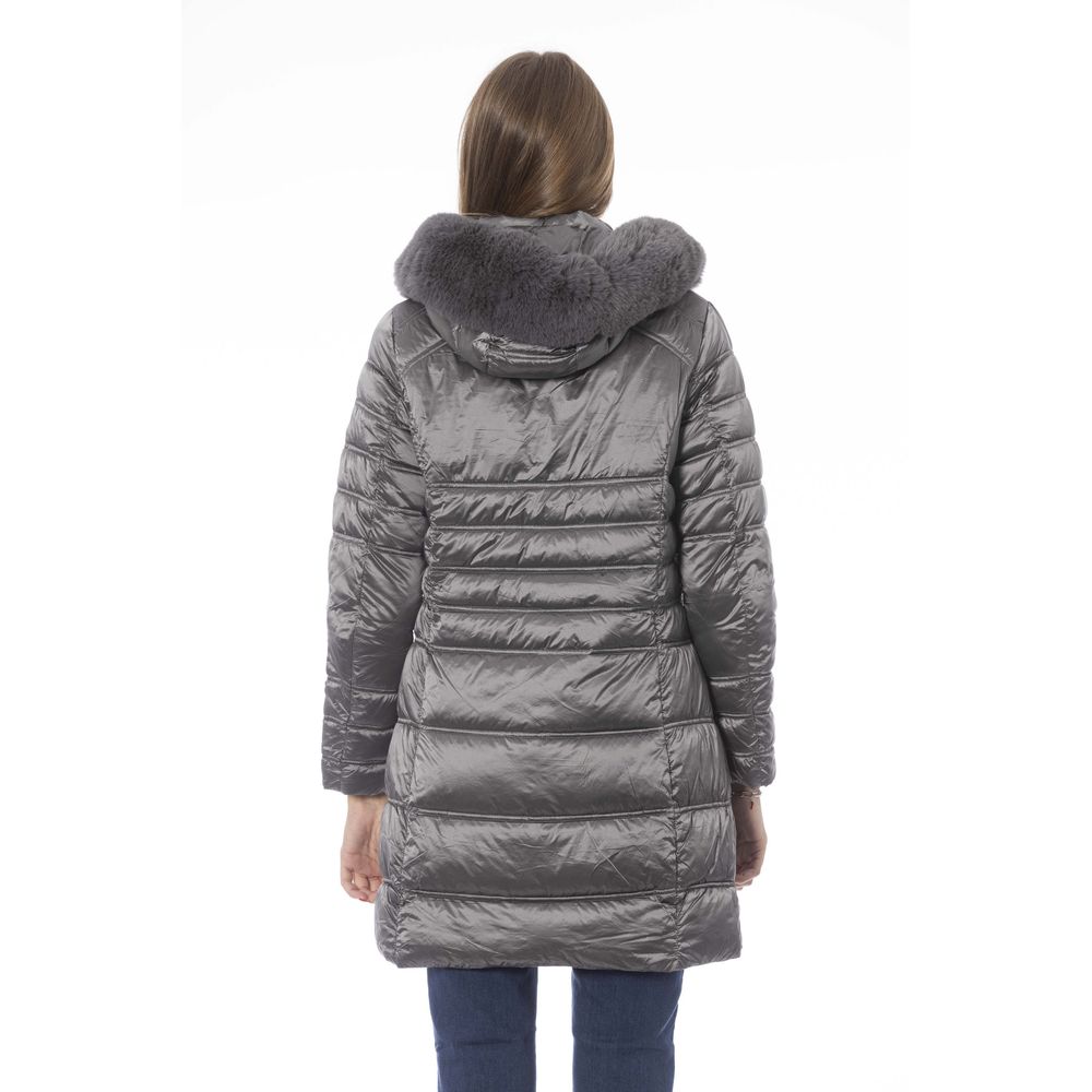 Elegant Gray Down Jacket for Sophisticated Warmth