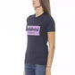Chic Blue Cotton Crew Neck Tee