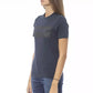 Chic Blue Short Sleeve Crew Neck Tee