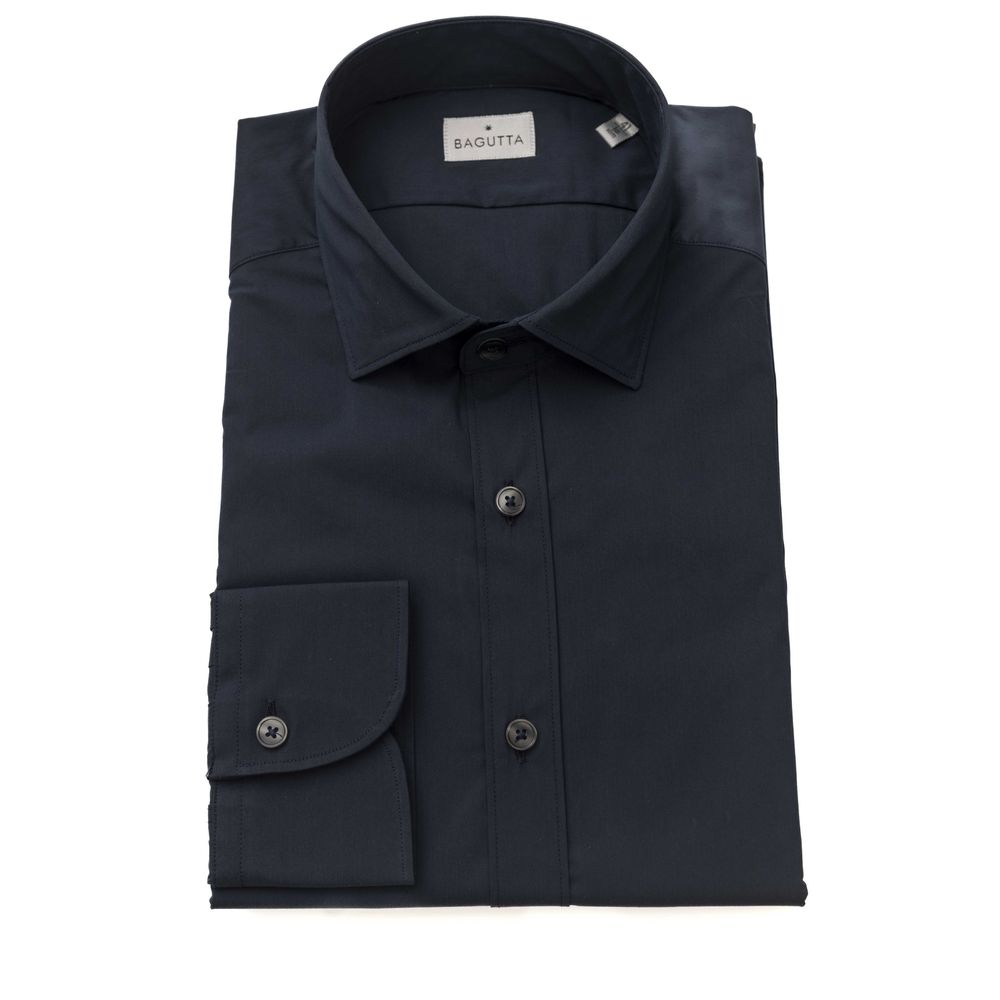 Slim Fit French Collar Shirt in Blue