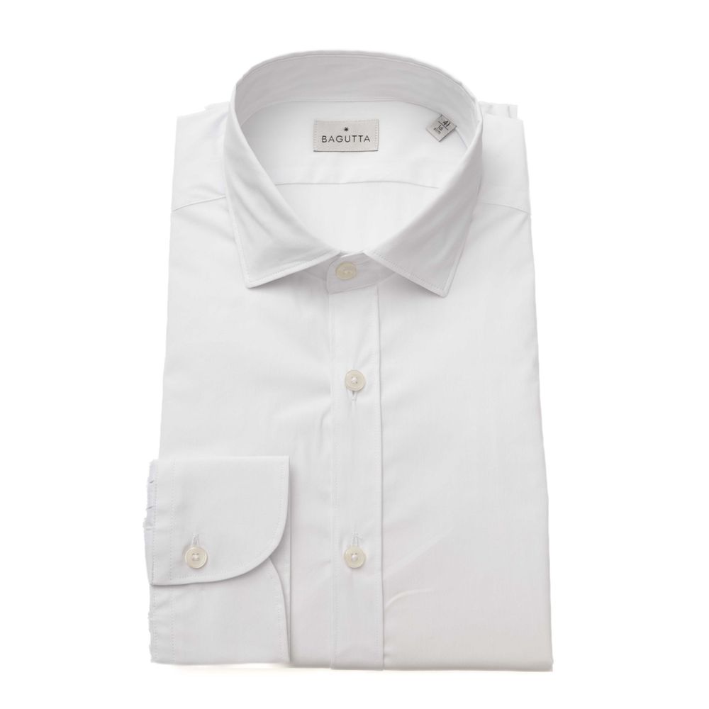 Slim Fit French Collar White Shirt