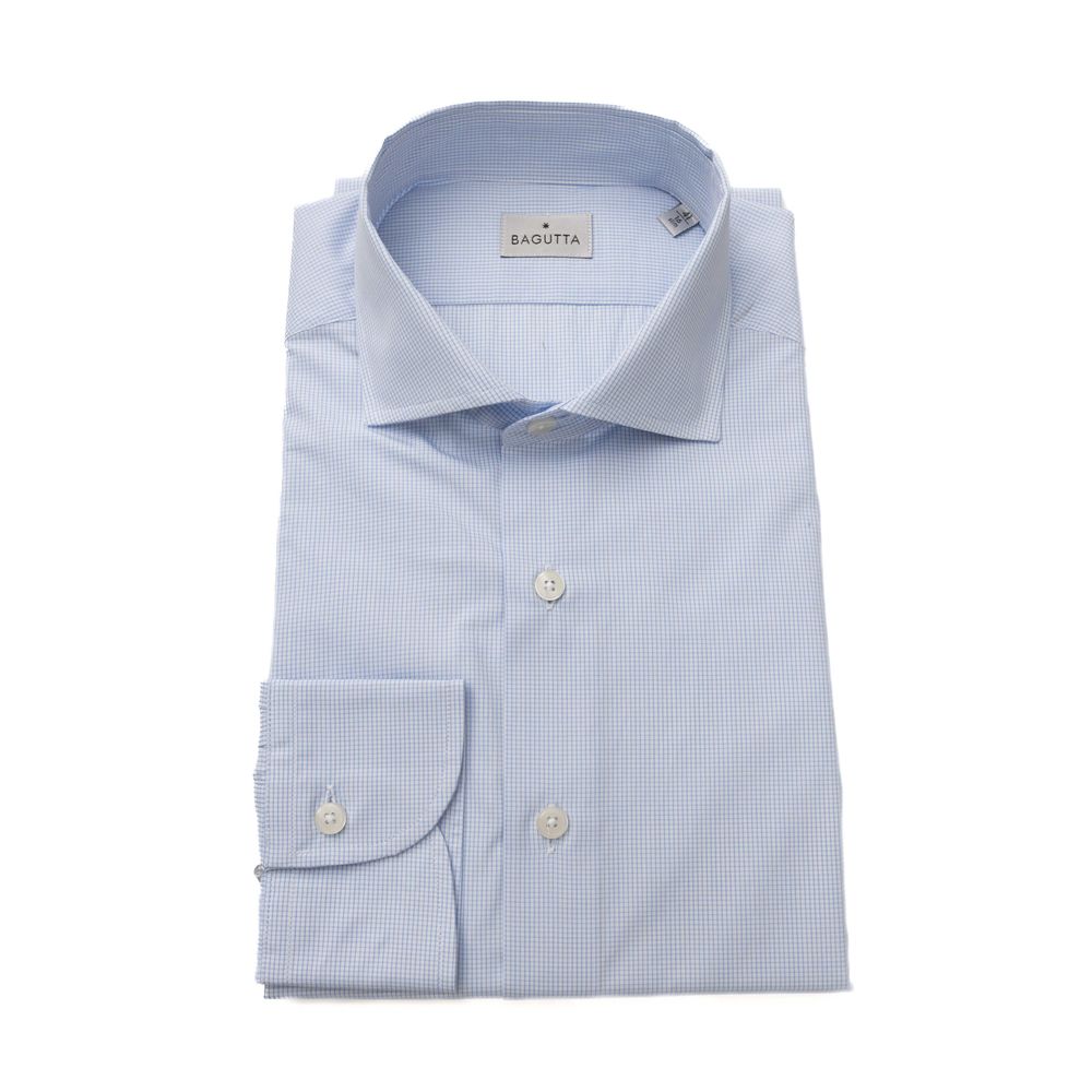 Elegant Light Blue Cotton Shirt with French Collar