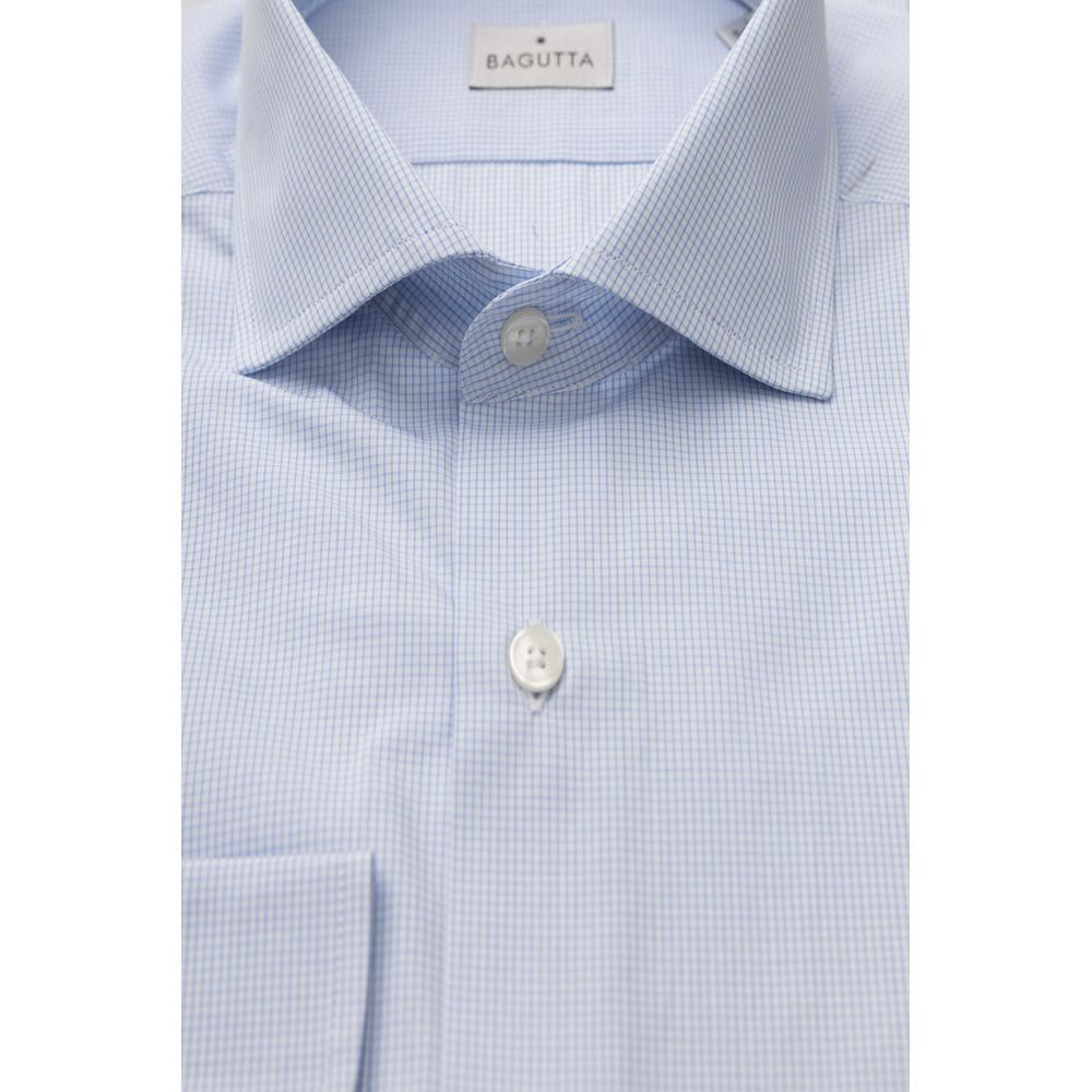 Elegant Light Blue Cotton Shirt with French Collar