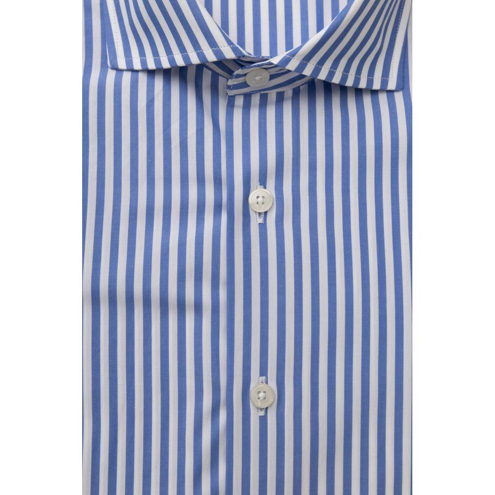 Elegant Light Blue Cotton Shirt - Medium Fit