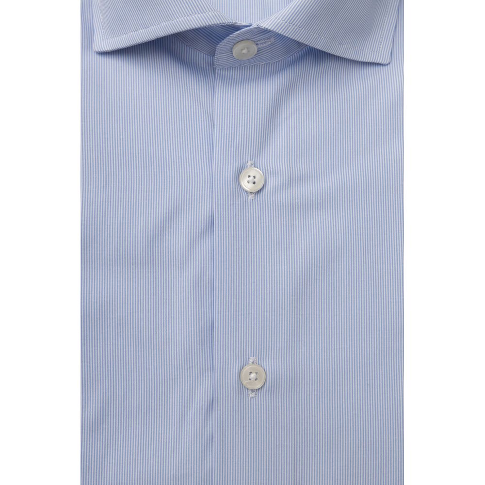 Elegant Light Blue Medium Fit French Collar Shirt