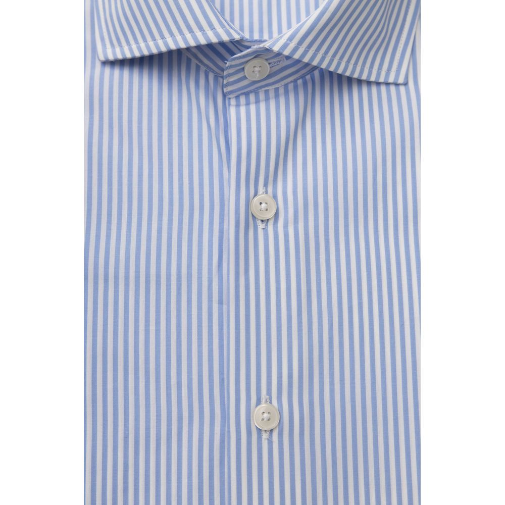 Elegant Light Blue Medium Fit French Collar Shirt