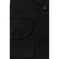 Elegant Slim Fit Black Shirt with French Collar