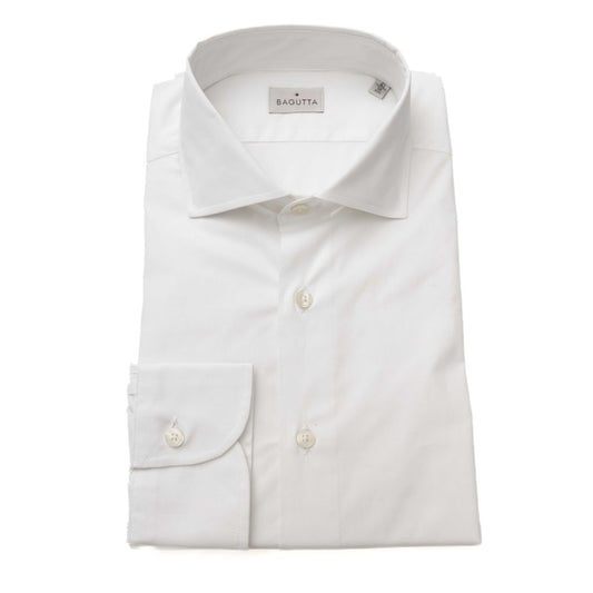 Sleek White Slim Fit Cotton Shirt