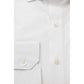 Elegant White Cotton French Collar Shirt