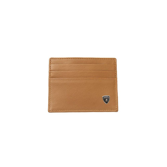 Sleek Yellow Leather Card Holder