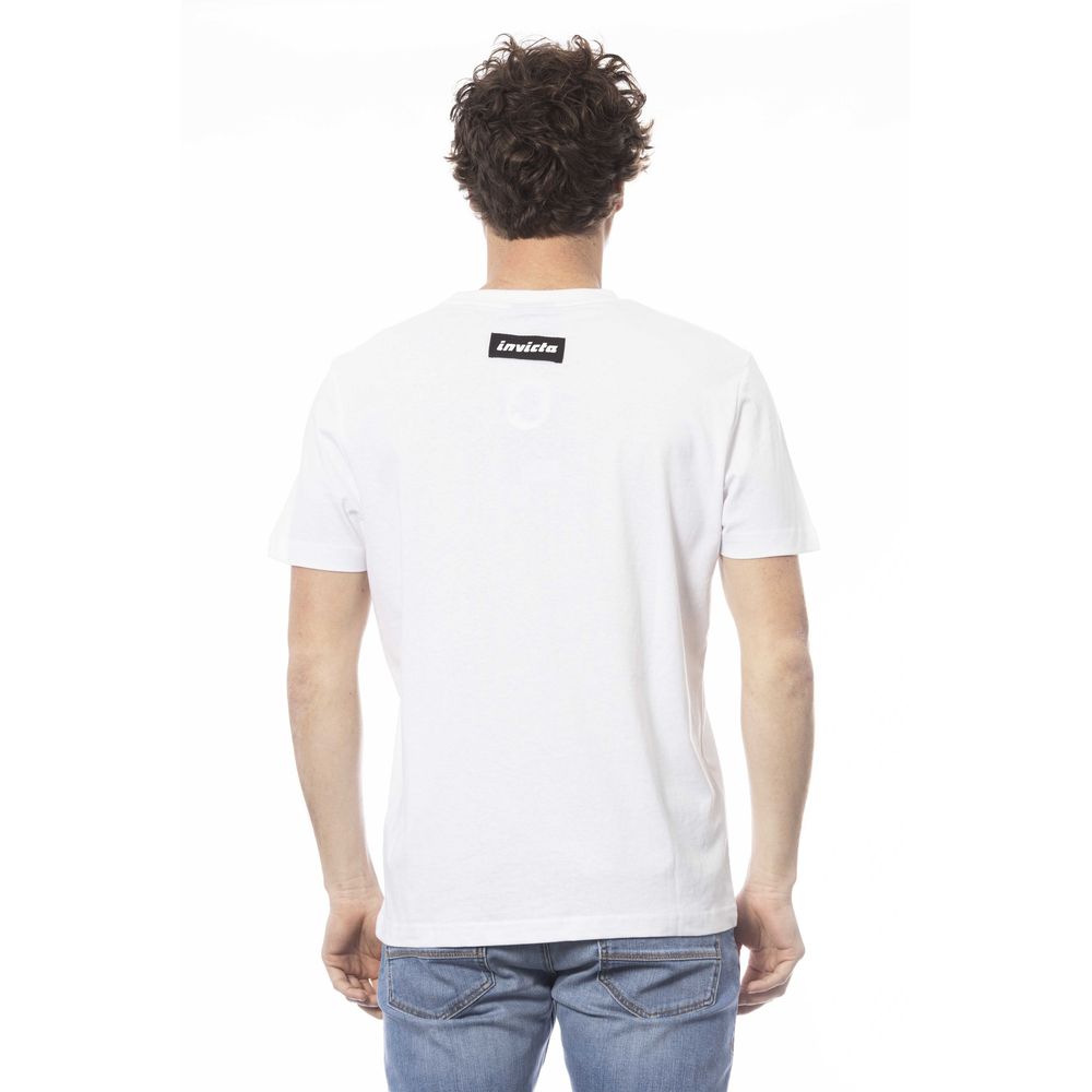 Elegant White Cotton Crew Neck Tee