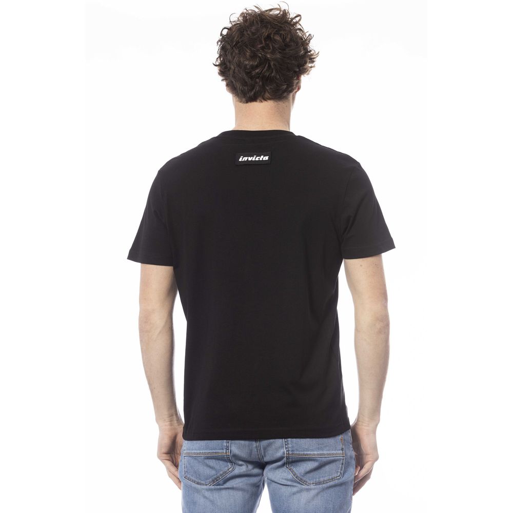 Sleek Black Cotton Crew Neck Tee