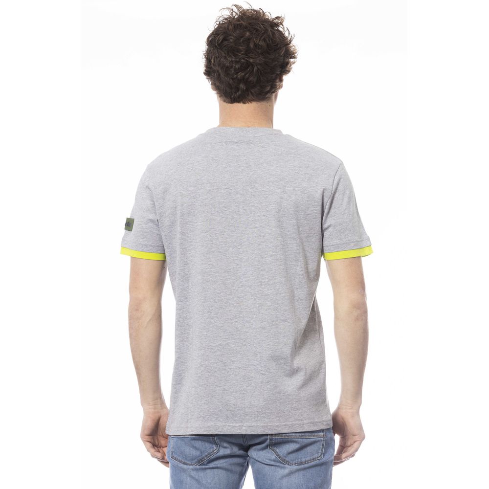 Classic Gray Crew Neck Logo Tee