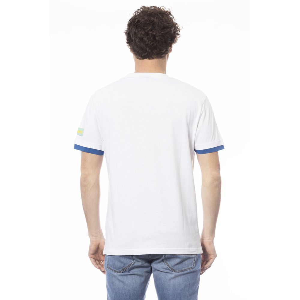 Elegant White Cotton Crew Neck Tee