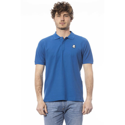 Elegant Blue Short Sleeve Polo Shirt