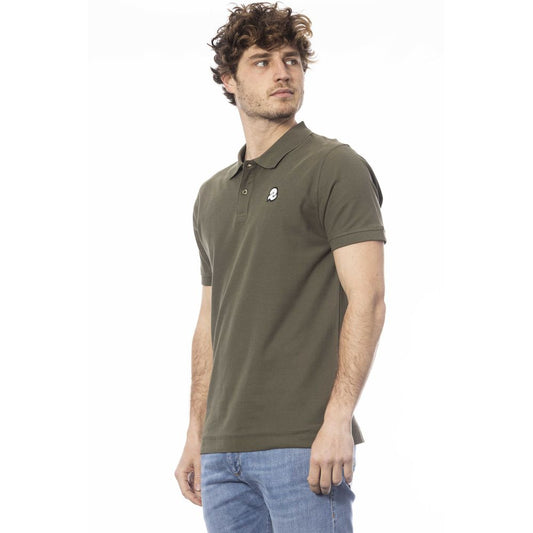 Chic Green Cotton Polo with Chest Logo