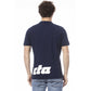 Elegant Blue Cotton Polo with Chest Logo