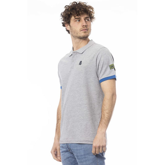 Elegant Gray Short Sleeve Polo Shirt