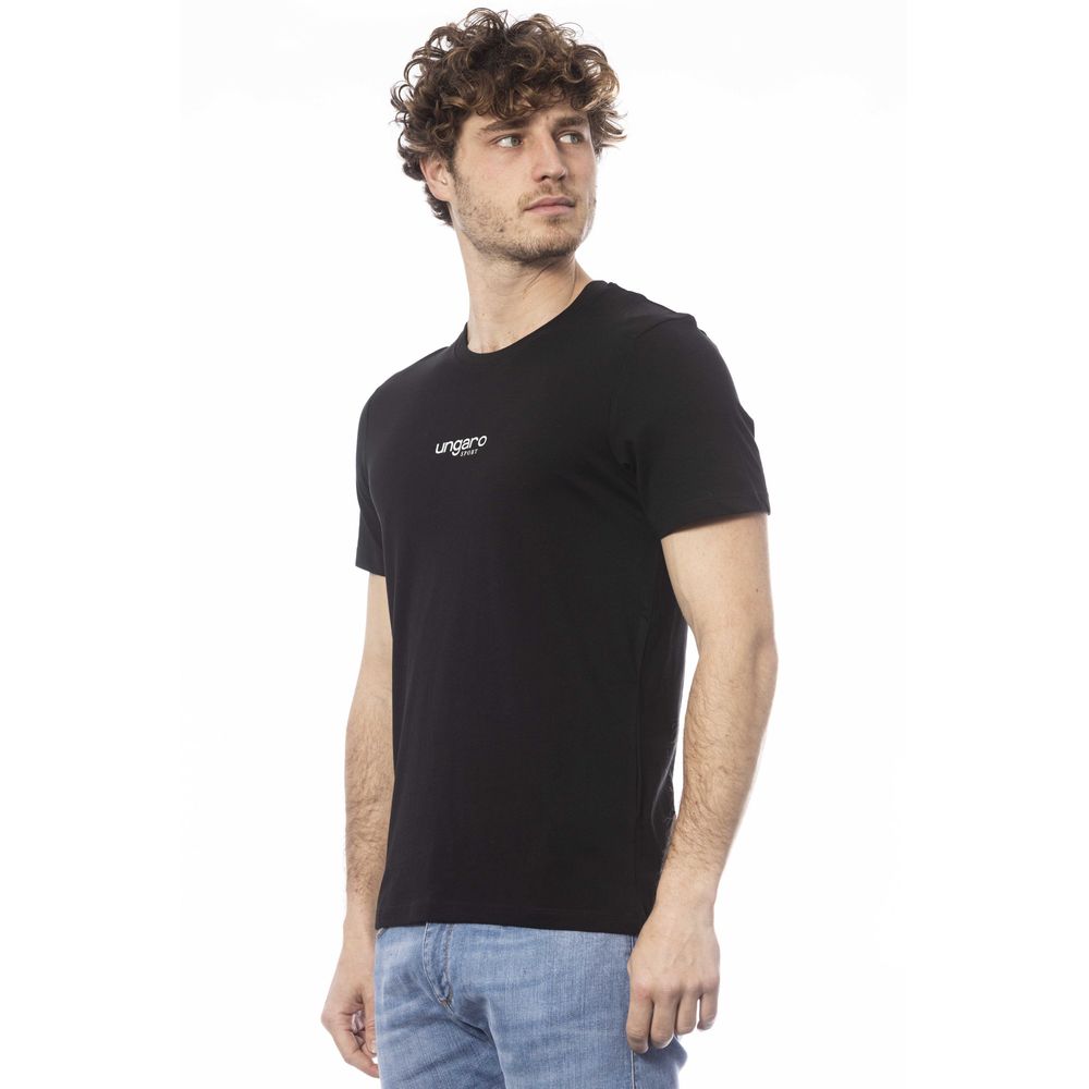 Sleek Black Cotton Crew Neck T-Shirt