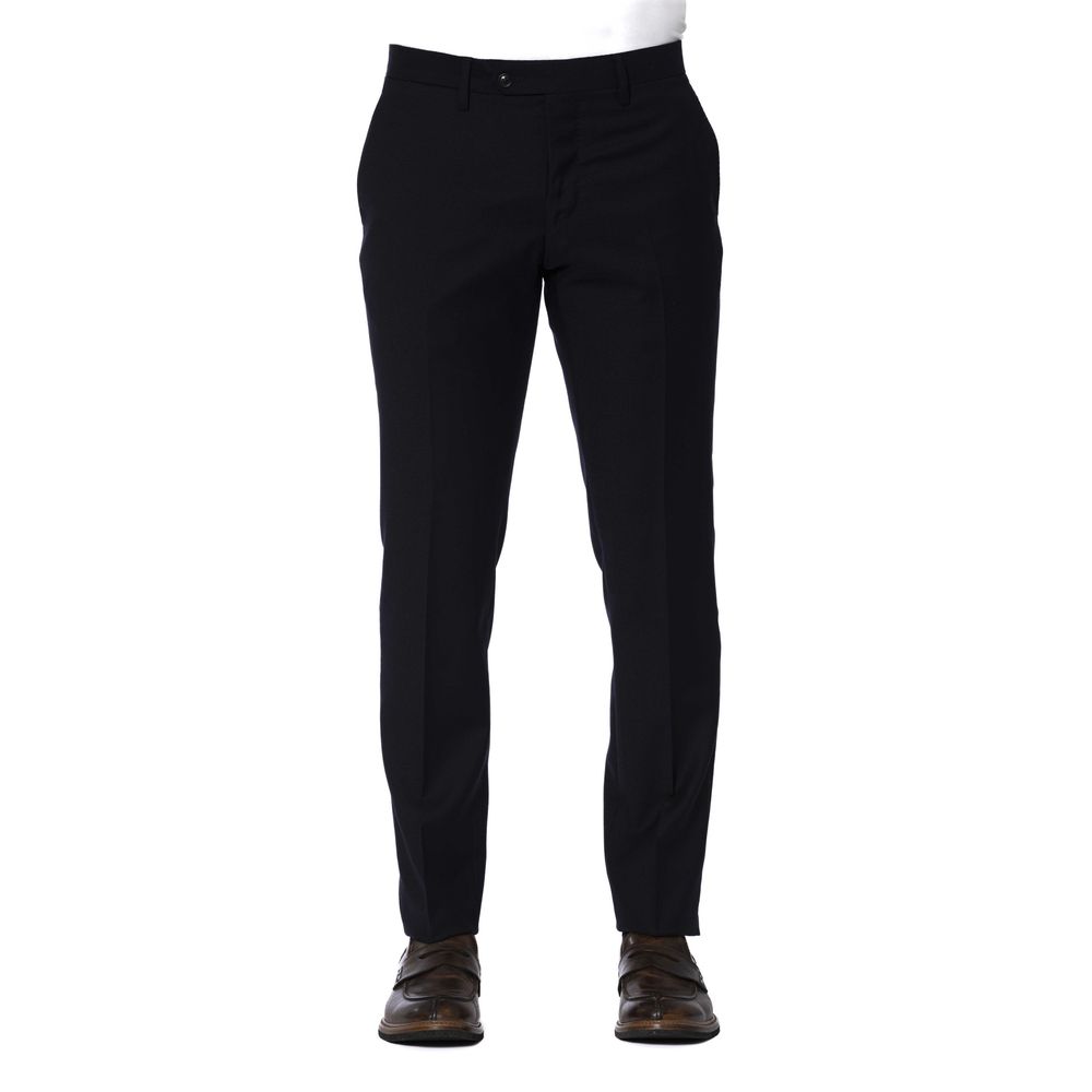 Chic Blue Polyester Trousers for Men