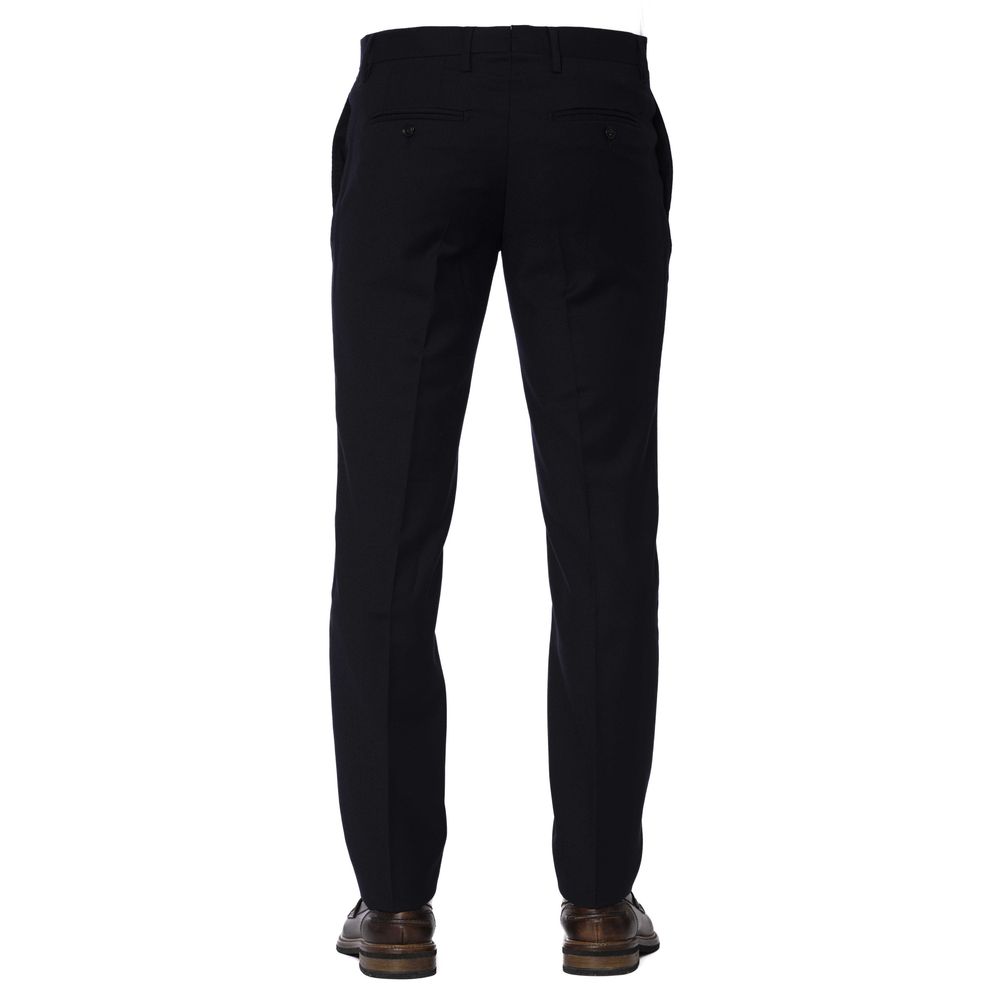 Chic Blue Polyester Trousers for Men