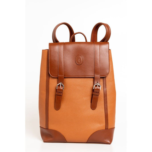 Elegant Brown Leather Backpack for Men