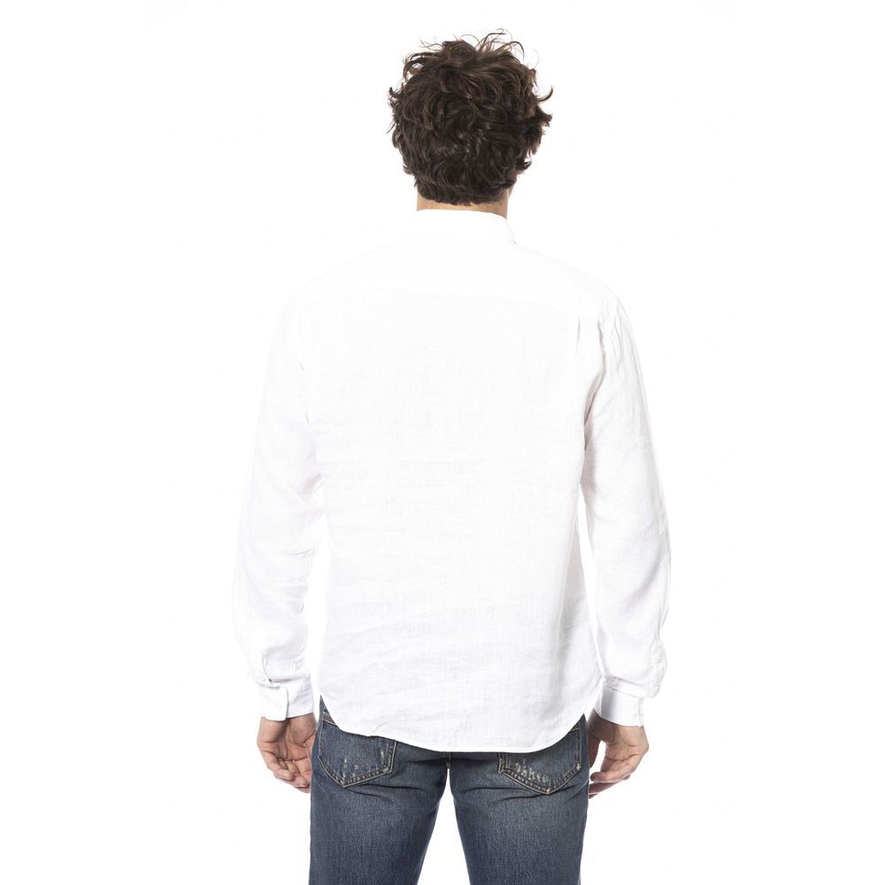 Elegant White Linen Italian Shirt