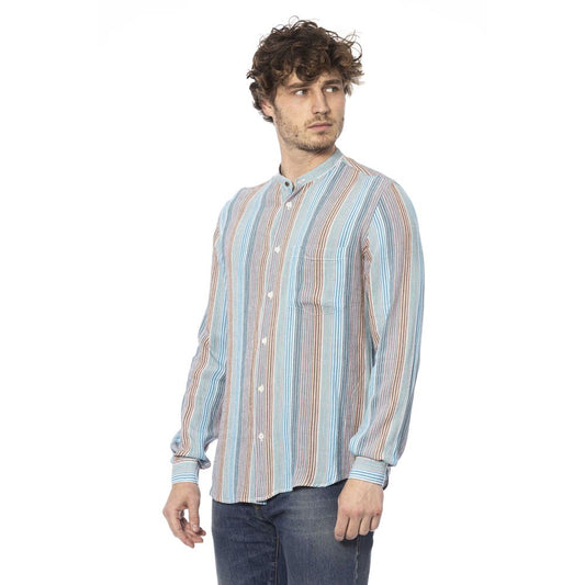 Elegant Light Blue Mandarincollar Shirt