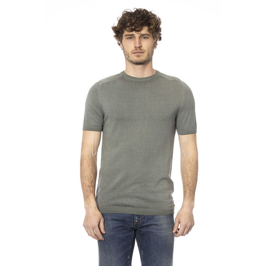 Army Green Crew Neck Cotton Tee