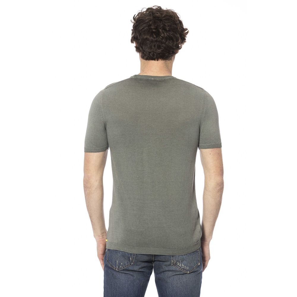 Army Green Crew Neck Cotton Tee