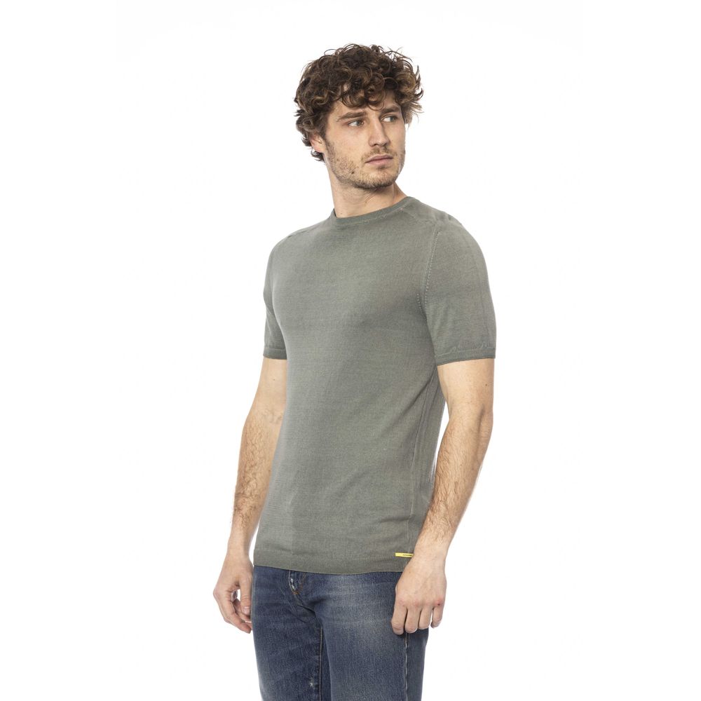 Army Green Crew Neck Cotton Tee