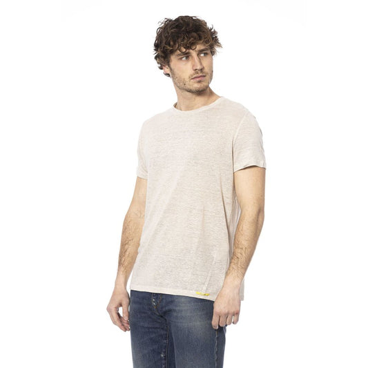 Beige Crew Neck Cotton T-Shirt