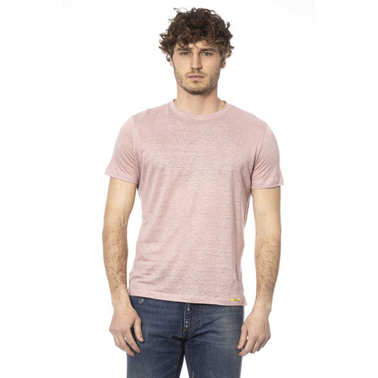 Chic Pink Cotton Crew Neck Tee