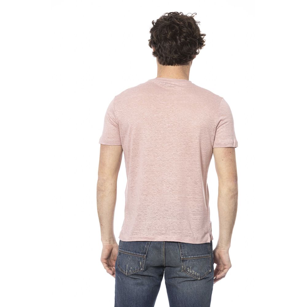 Chic Pink Cotton Crew Neck Tee