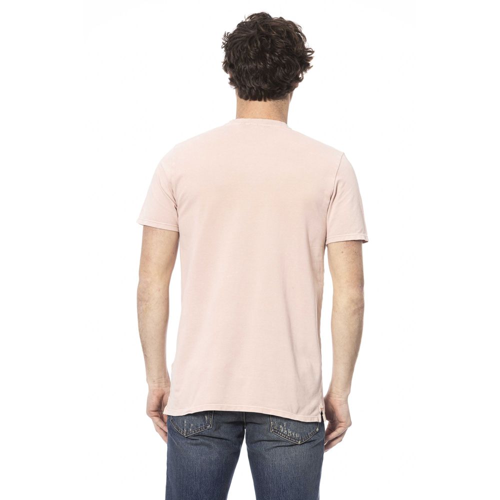 Chic Pink Crew Neck Cotton Tee