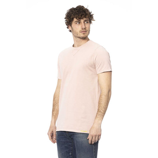 Chic Pink Crew Neck Cotton Tee