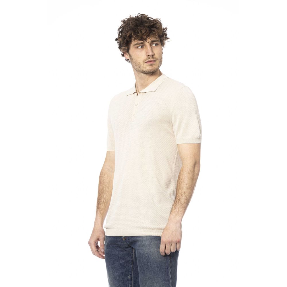 Beige Cotton Polo for the Elegant Gentleman