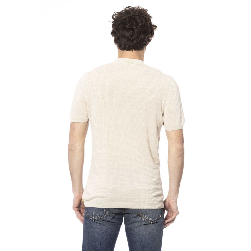 Beige Cotton Polo for the Elegant Gentleman