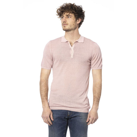 Elegant Pink Cotton Polo Shirt