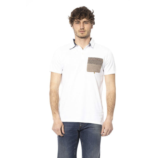 Chic White Cotton Short Sleeve Polo