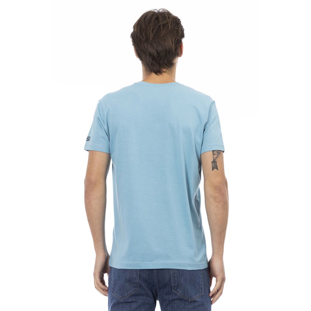 V-Neck Cotton Blend Tee with Stylish Print