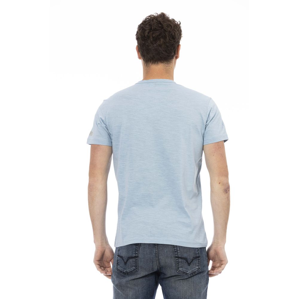 Elegant Light Blue Cotton Tee for Men