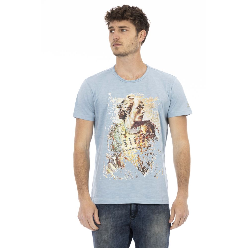 Elegant Light Blue Cotton Tee for Men