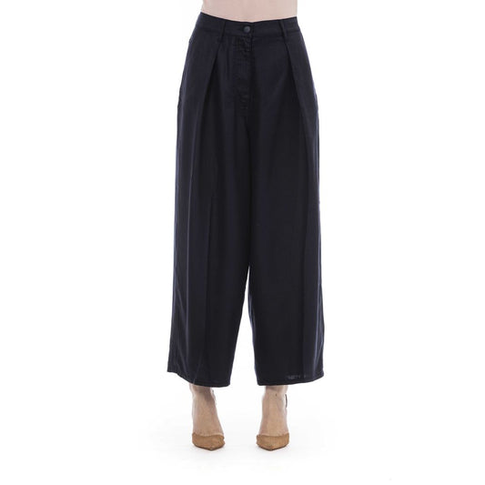 Elegant Black Cotton Trousers with Pockets